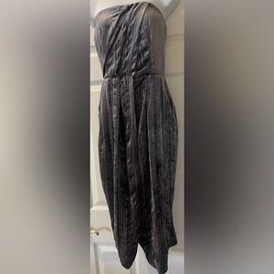 RACHEL Rachel Roy Womens Velour Strapless Cocktail Dress Metallic Size 8